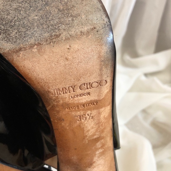 JIMMY CHOO SLINGBACK PATENT LEATHER STILETTO - Picture 4 of 4